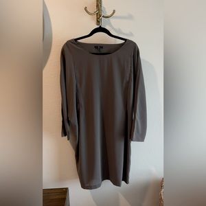 GAP Chiffon Cut Out Back Dolman Dress Taupe Brown Long Sleeve